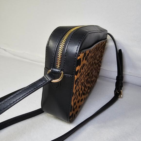 Michael Kors Jet Set Large Leopard Print Calf Hair Crossbody Bag - Picture 5 of 11